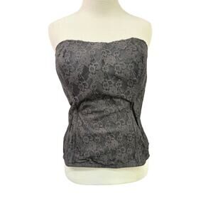 Sexy Sensual Cacique Corset Top Size 14/16 Black Lace Strapless Lingerie